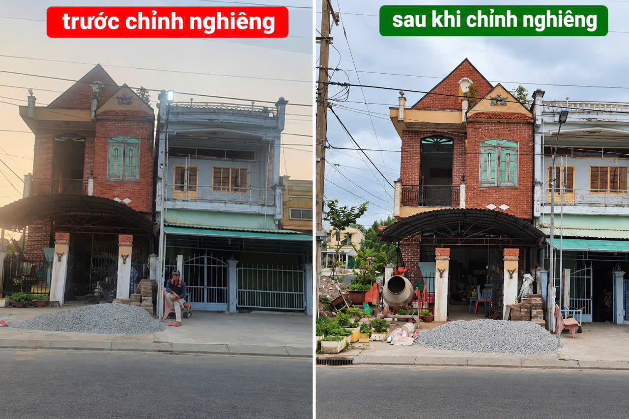 chỉnh nghiêng nhà hà tĩnh