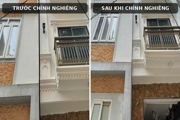 chỉnh nghiêng nhà hải phòng