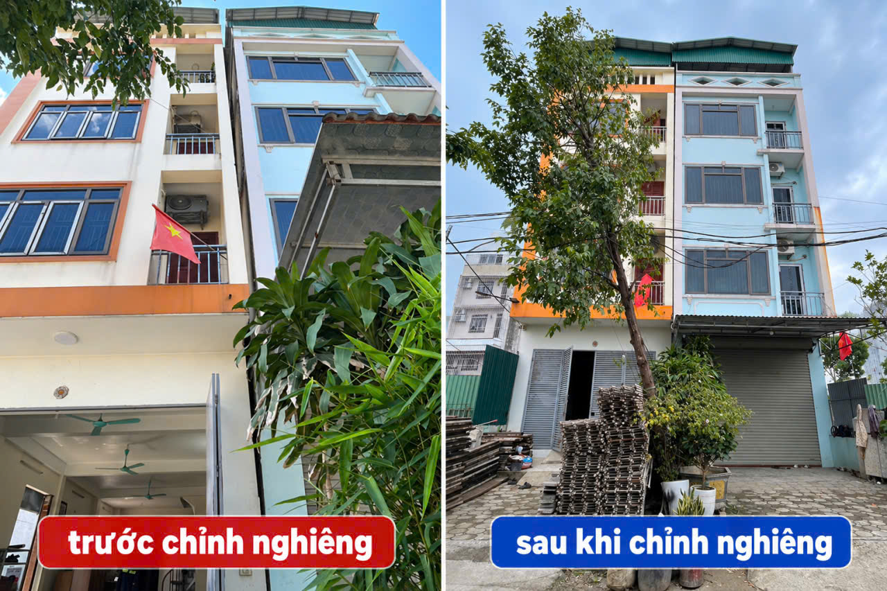 chỉnh nghiêng nhà Hưng Yên