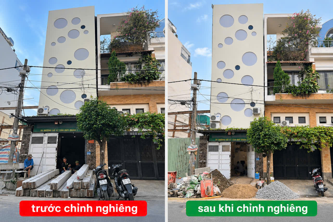 chỉnh nghi&ecirc;ng nh&agrave; tại vĩnh ph&uacute;c