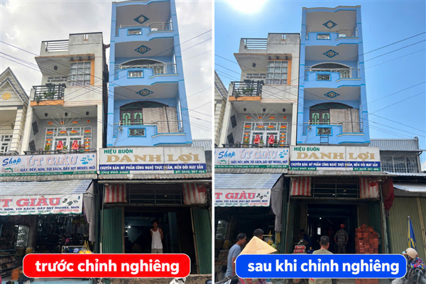 Chỉnh nghiêng nhà Bình Định