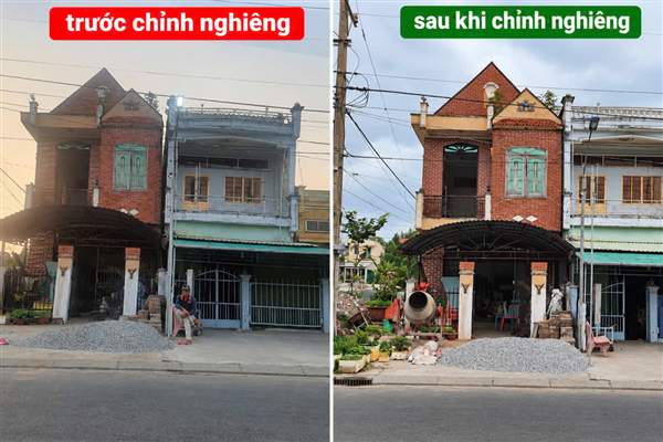 Chỉnh nghiêng nhà Hà Tĩnh