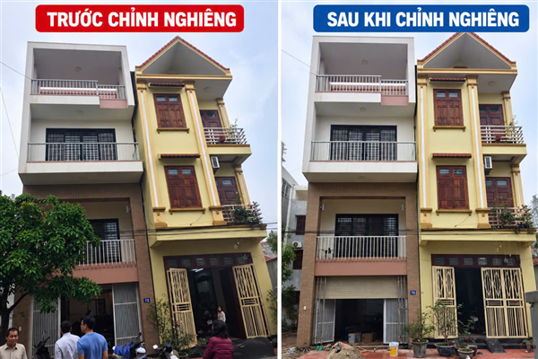 Chỉnh nghiêng nhà Ninh Bình