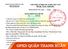 Xin phép xây dựng quận Thanh Xuân